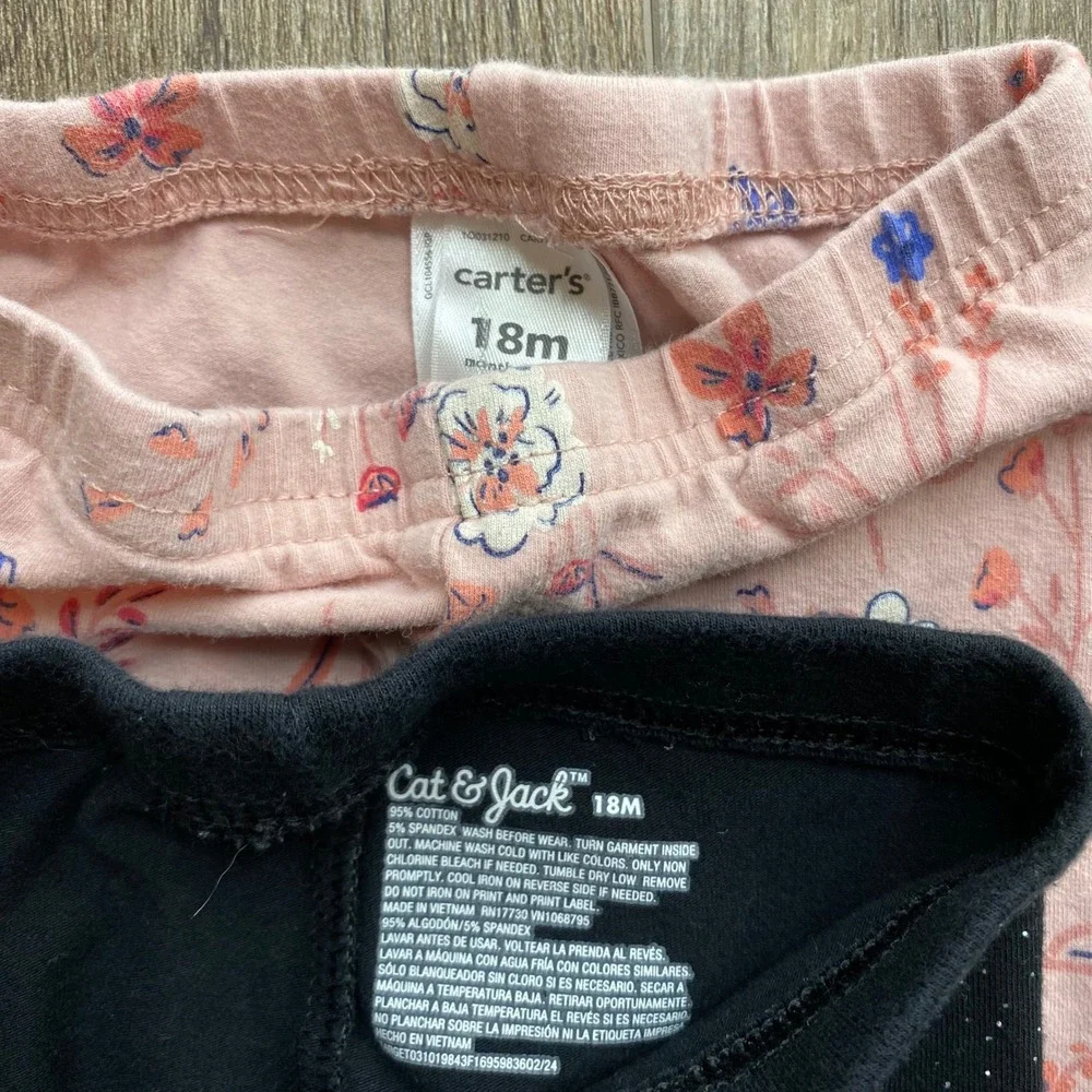 Baby Girl 18M Clothing Lot 8pc Carter's Cat & Jack Goodlad Tops Leggings‎ - Picture 3 of 8
